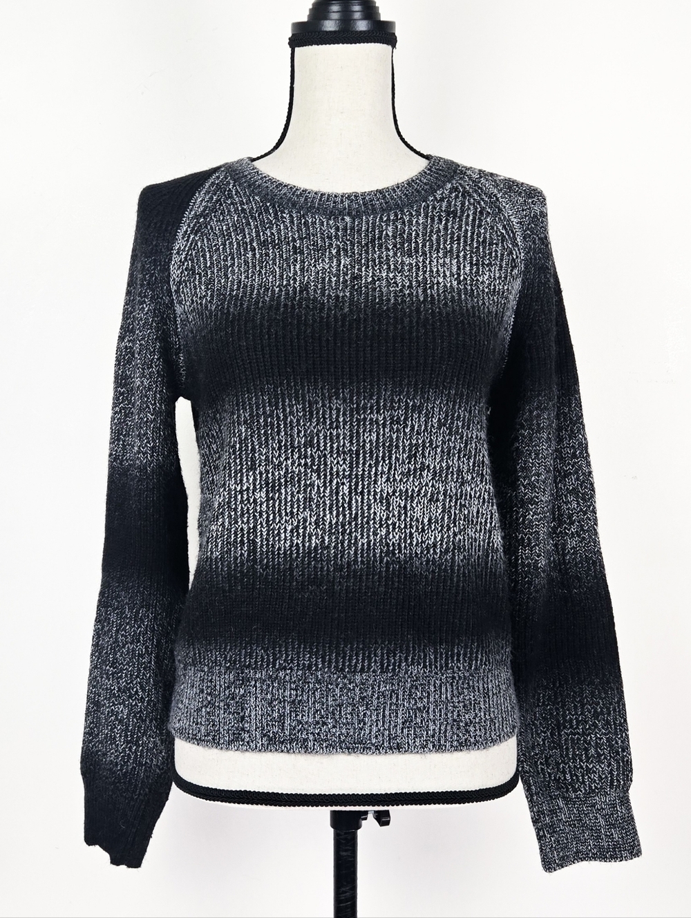 NWOT Bobi Black Gray and Black Ombre Sweater